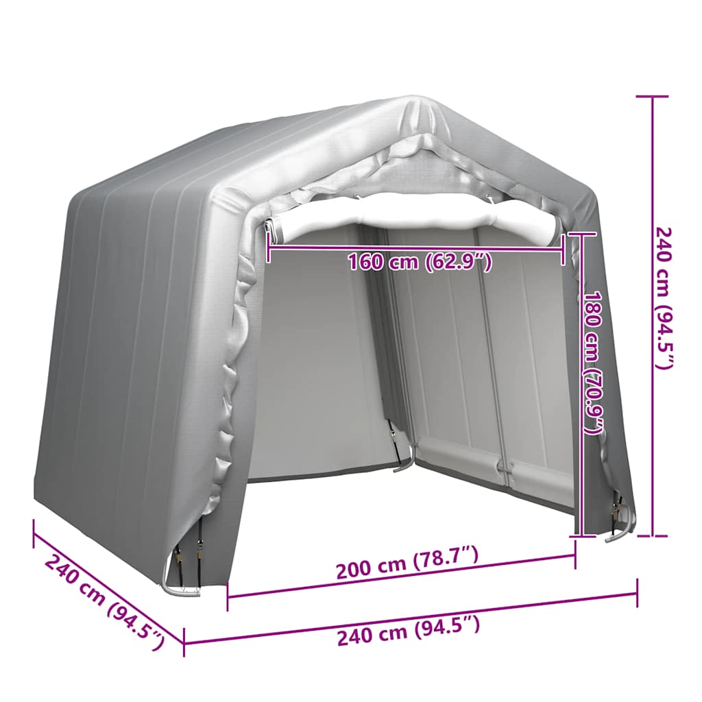 Tenda Capannone 240x240 cm in Acciaio Grigio