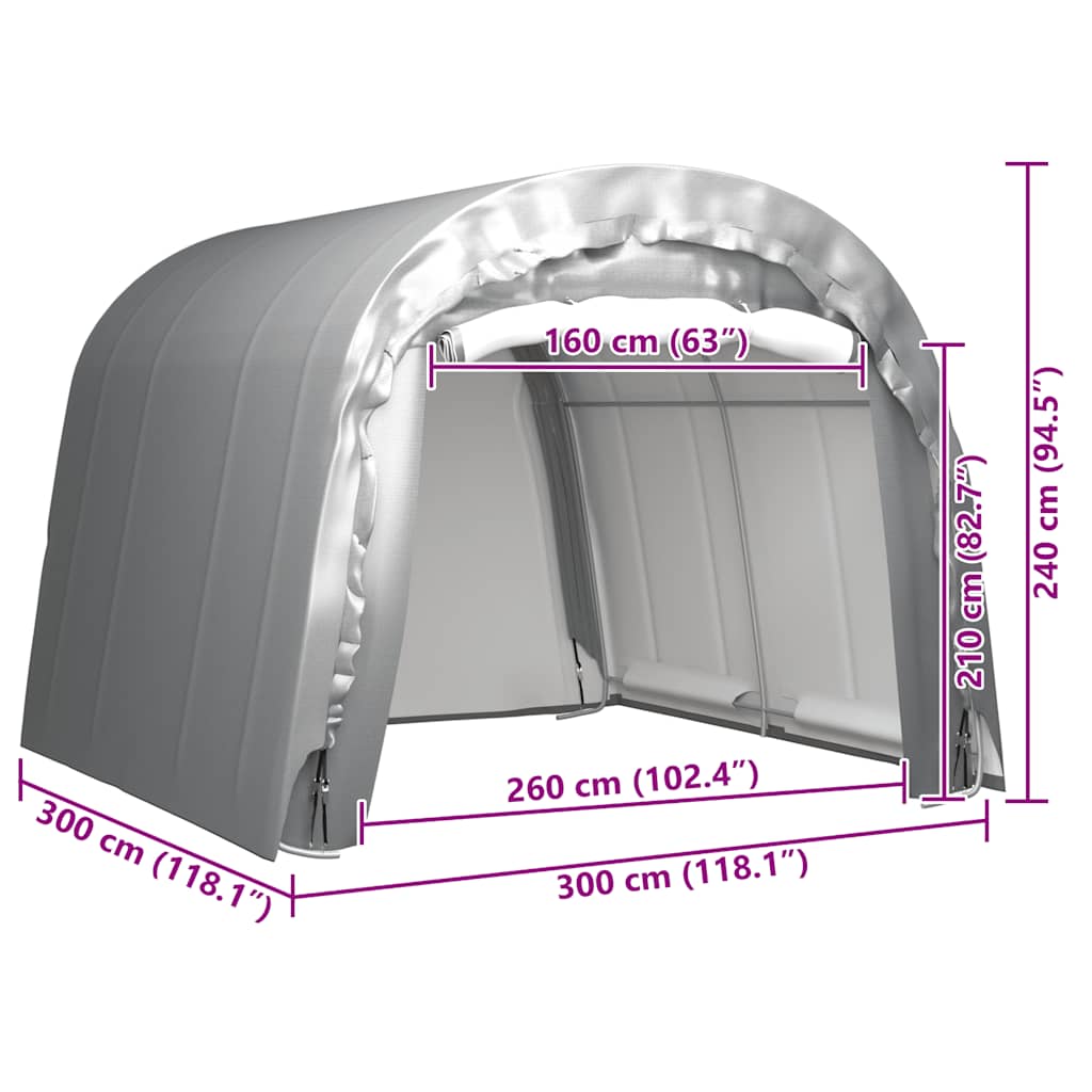 Tenda Capannone 300x300 cm in Acciaio Grigio