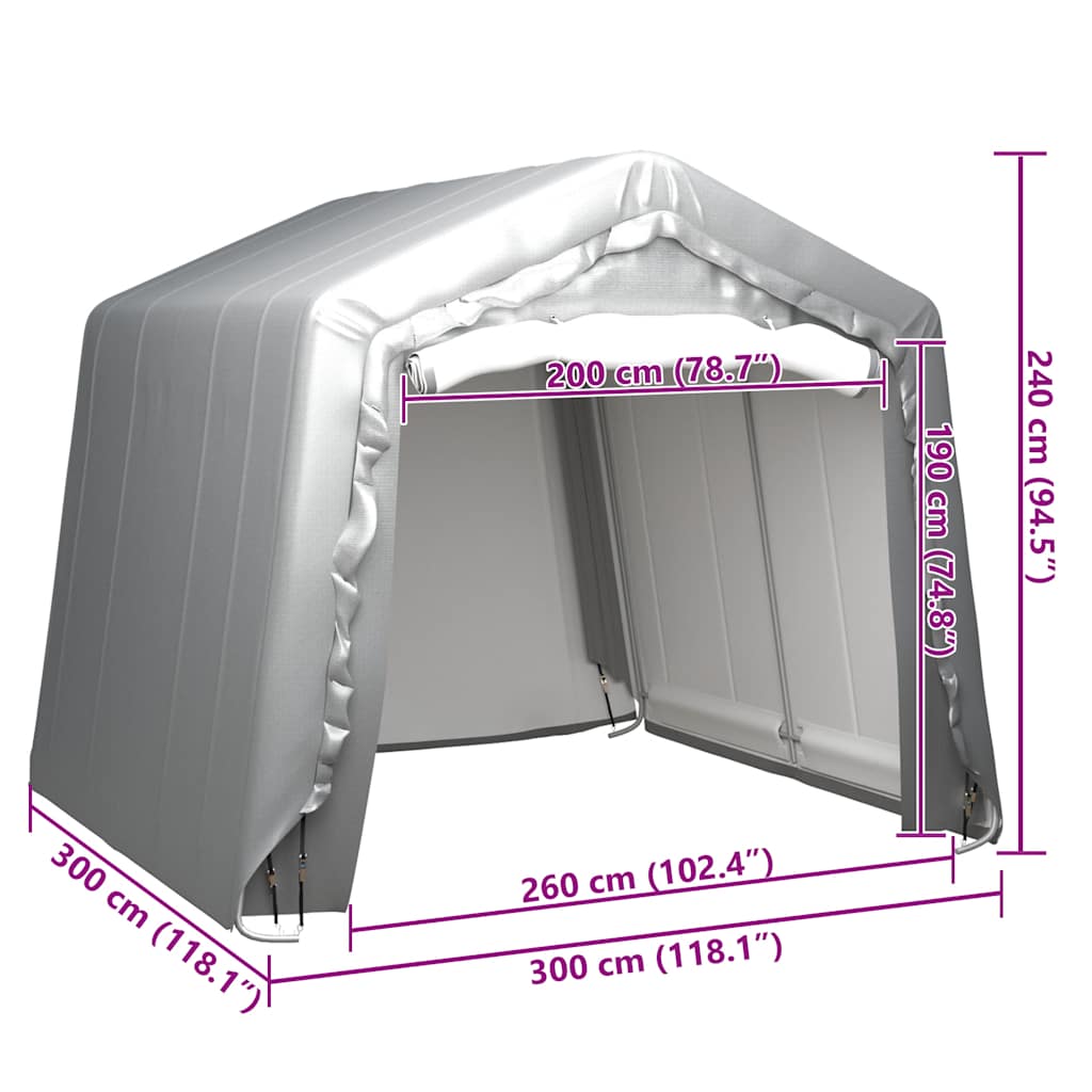 Tenda Capannone 300x300 cm Grigio Acciaio