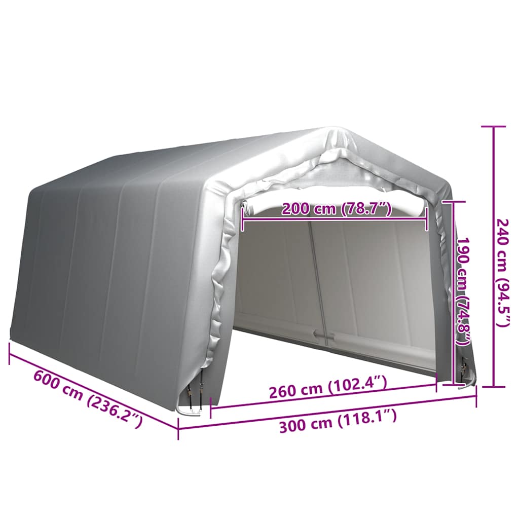 Tenda 300x600 cm Grigio Acciaio