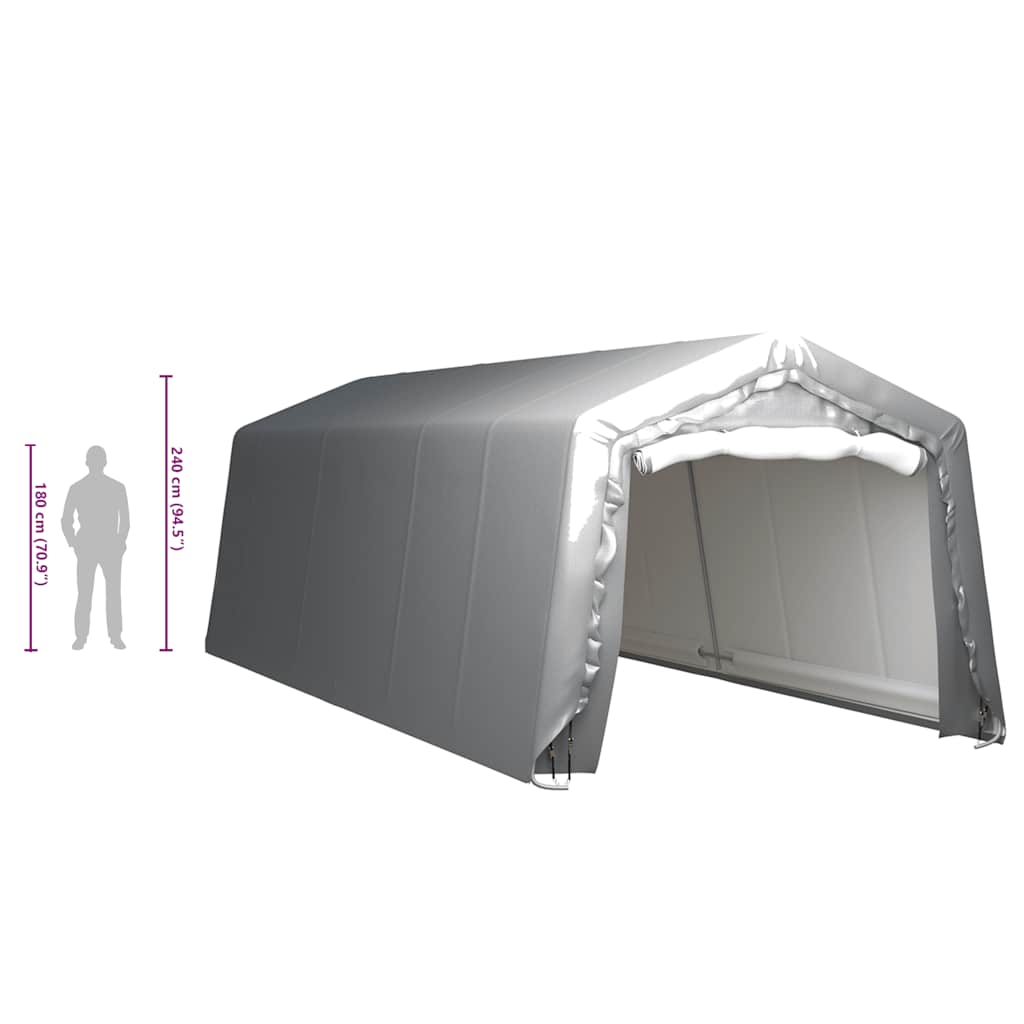 Tenda Capannone 300x750 cm Grigio Acciaio