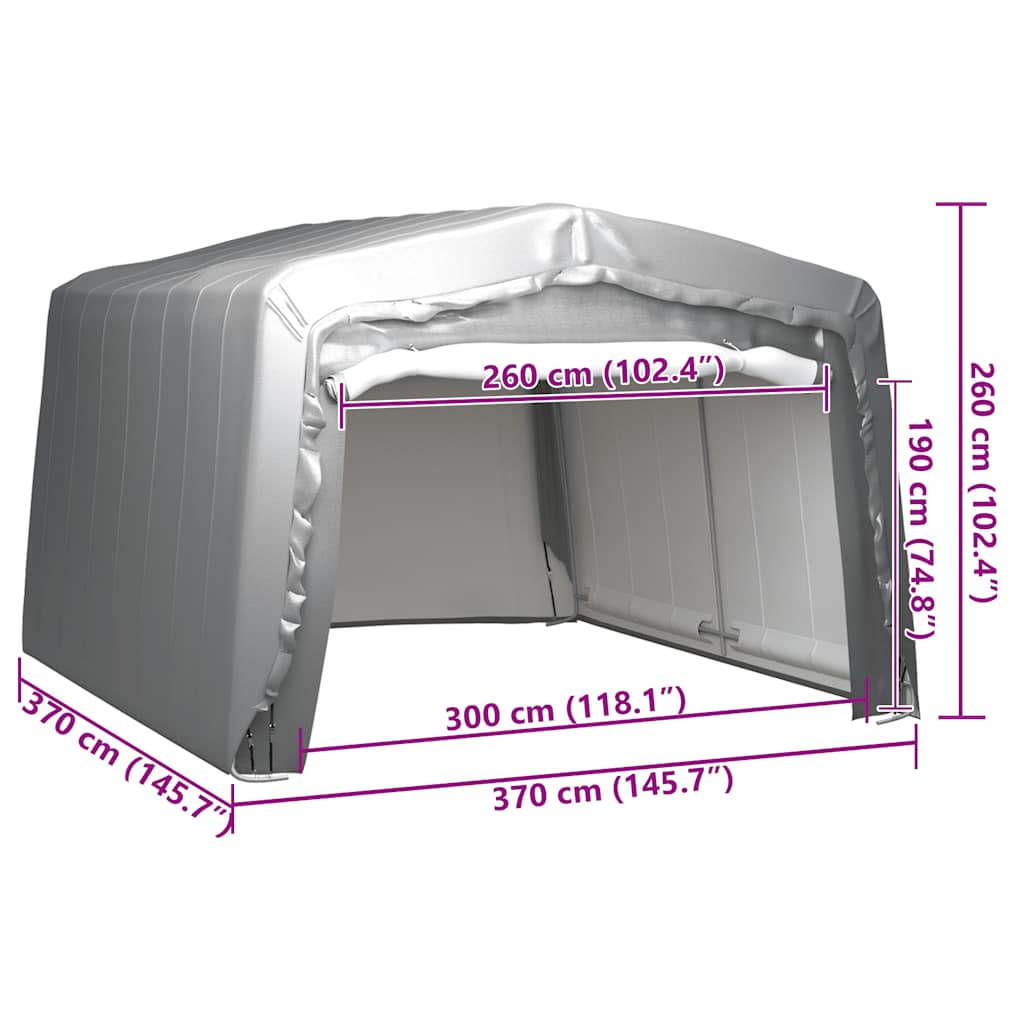 Tenda Capannone 370x370 cm Grigio Acciaio