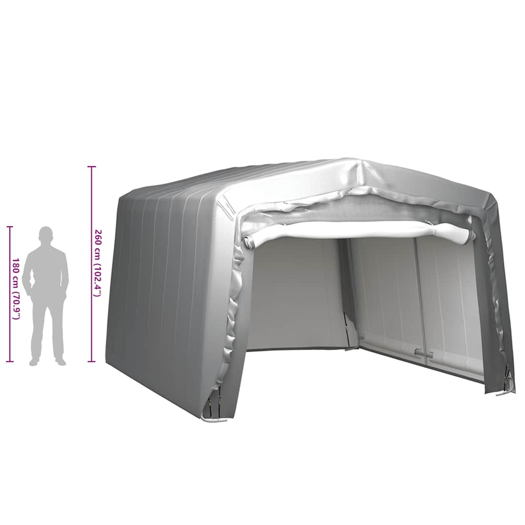 Tenda Capannone 370x370 cm Grigio Acciaio