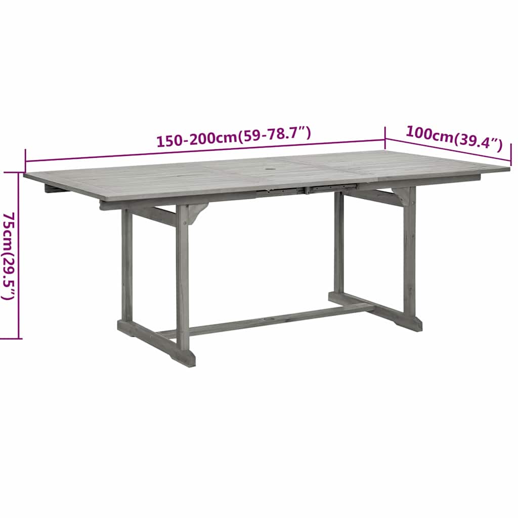 Set da Pranzo per Giardino 5 pz in Legno Massello di Acacia