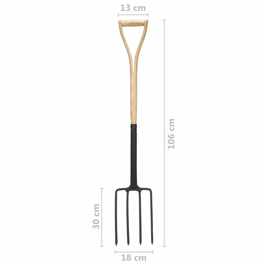 Set Attrezzi Giardinaggio 4pz Impugnatura YD Acciaio e Frassino