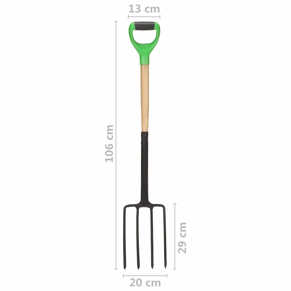 Set Attrezzi Giardinaggio 4pz Impugnatura D Acciaio Legno Duro