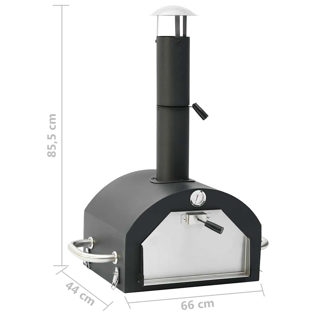 Forno per Pizza e Barbecue 3-in-1 Nero