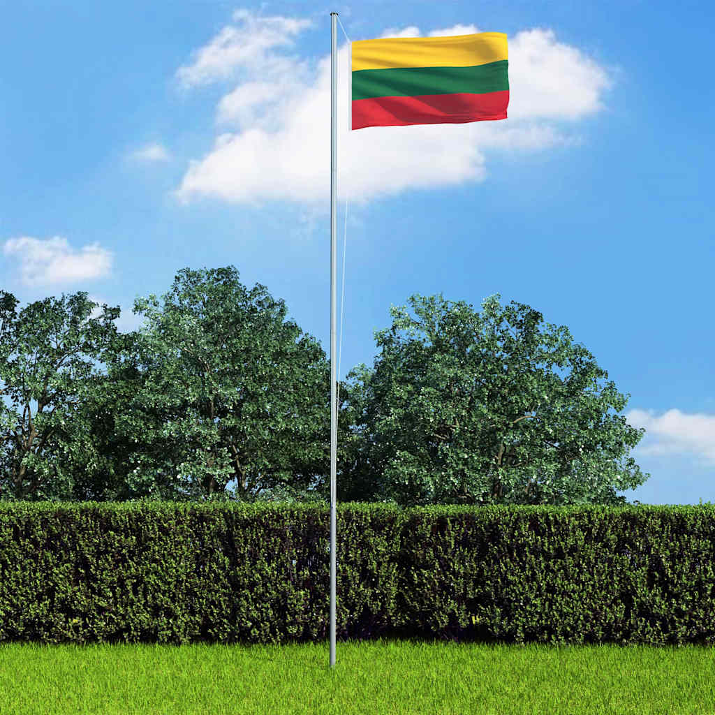 Bandiera della Lituania con Pennone in Alluminio 4 m