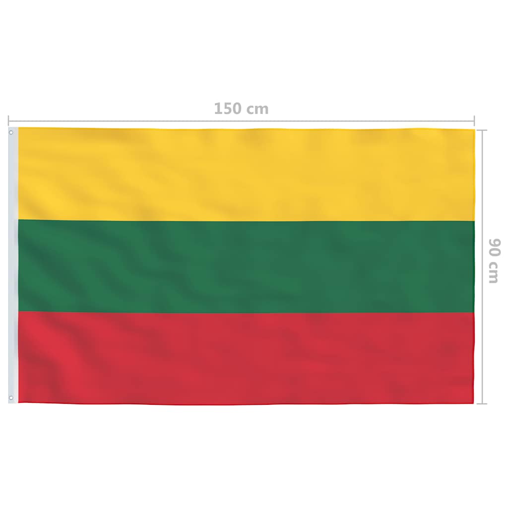 Bandiera della Lituania con Pennone in Alluminio 4 m