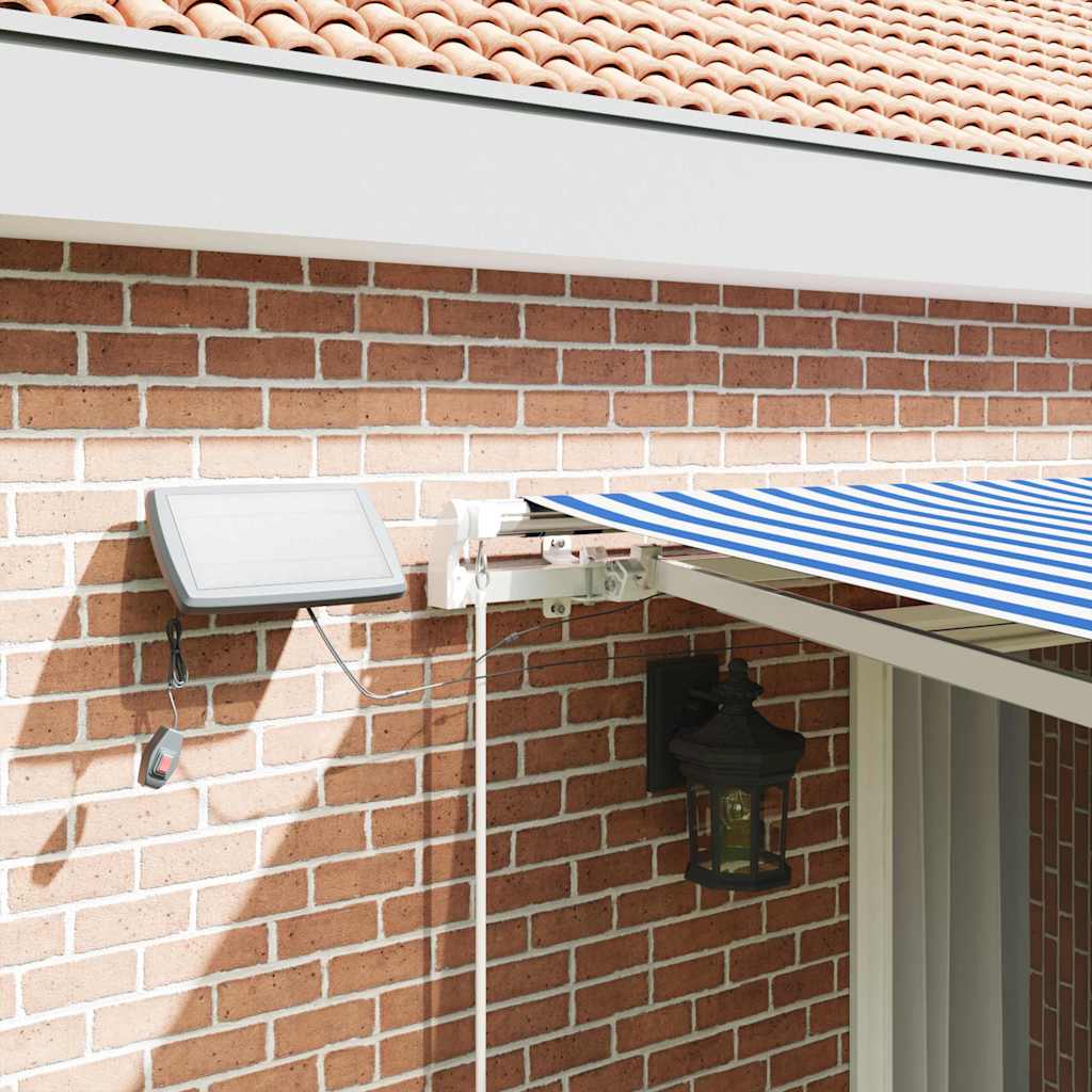 Tenda retrattile Blu e Bianco 500 × 300 cm