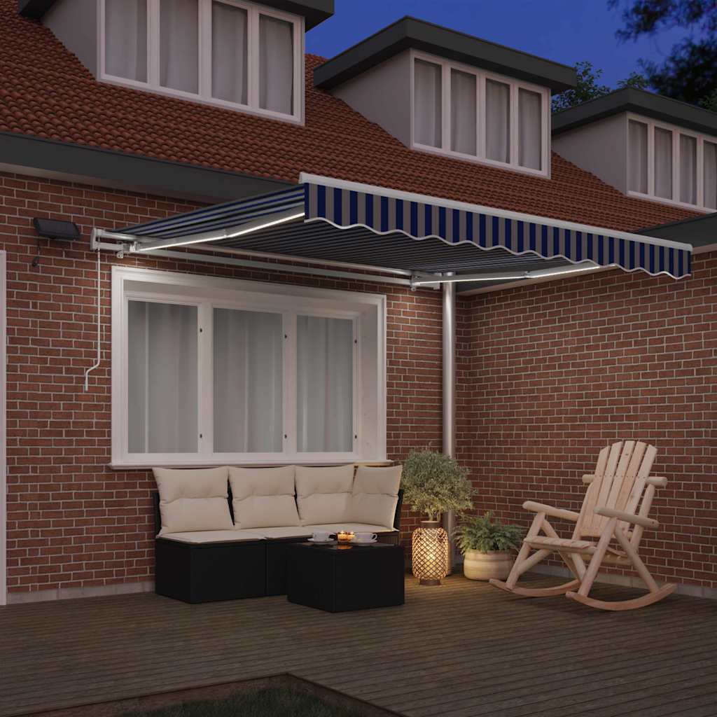 Tenda retrattile Blu e Bianco 350 x 250 cm