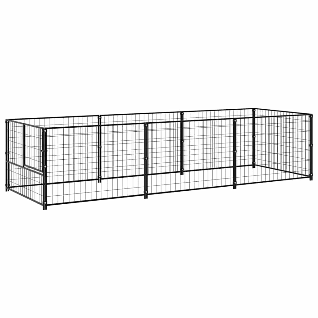 Gabbia per Cani Nera 3 m² in Acciaio