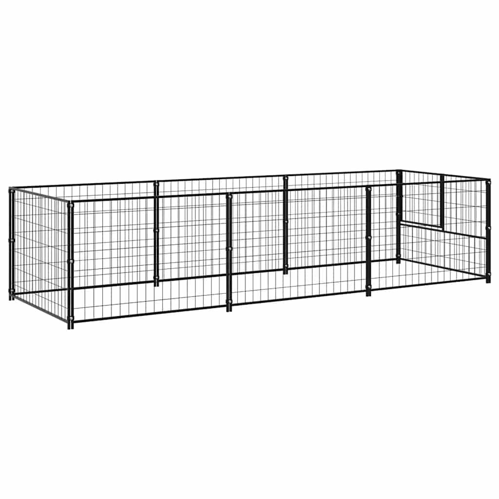 Gabbia per Cani Nera 3 m² in Acciaio