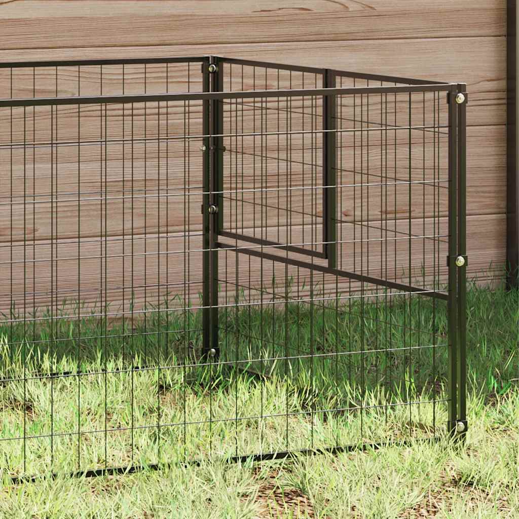 Gabbia per Cani Nera 4 m² in Acciaio