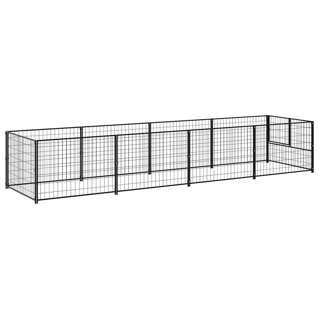 Gabbia per Cani Nera 4 m² in Acciaio
