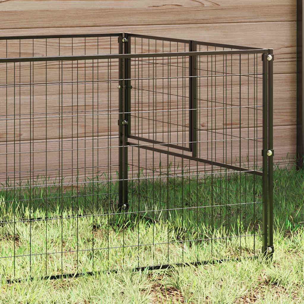 Gabbia per Cani Nera 5 m² in Acciaio