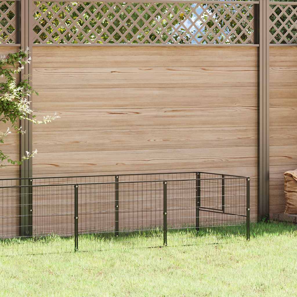 Gabbia per Cani Nera 7 m² in Acciaio