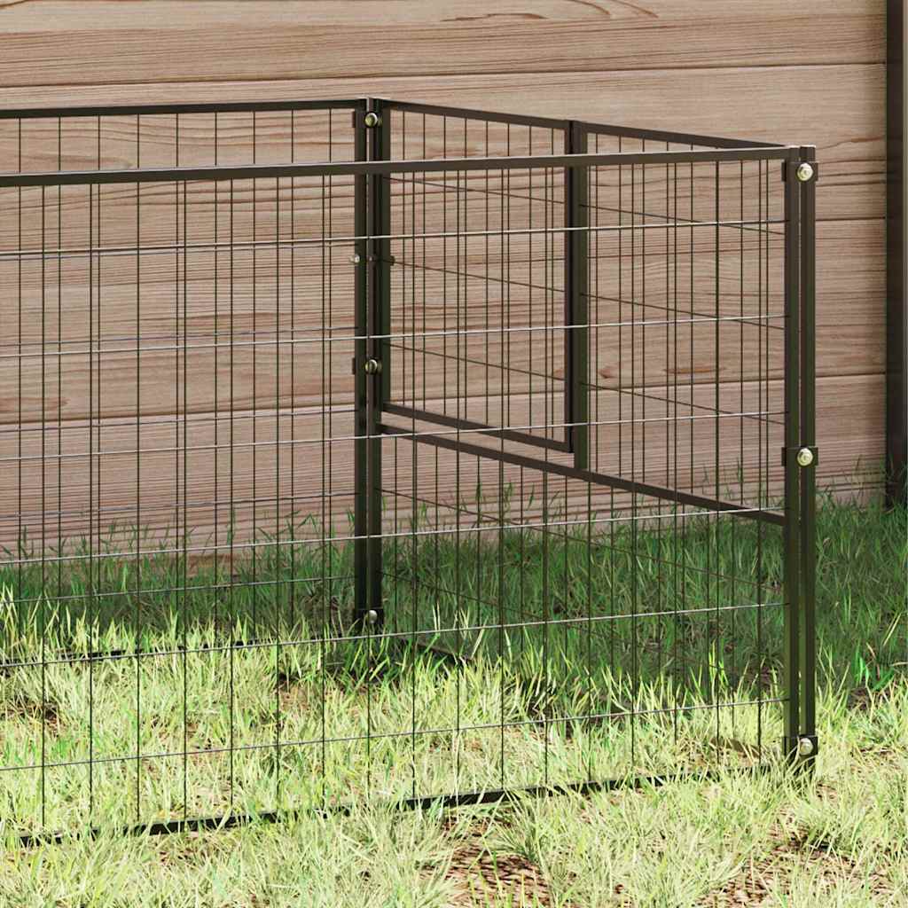 Gabbia per Cani Nera 7 m² in Acciaio