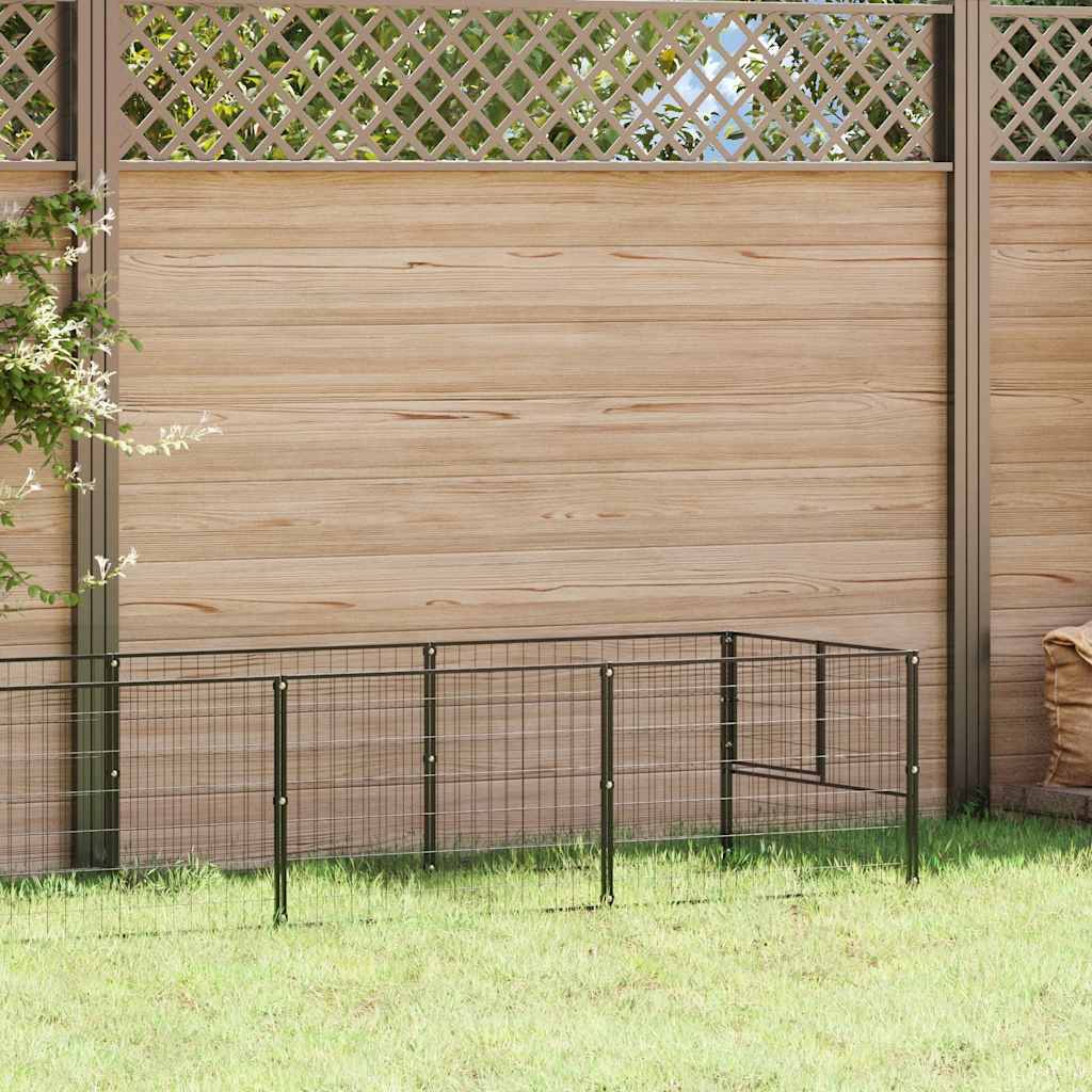 Gabbia per Cani Nera 9 m² in Acciaio