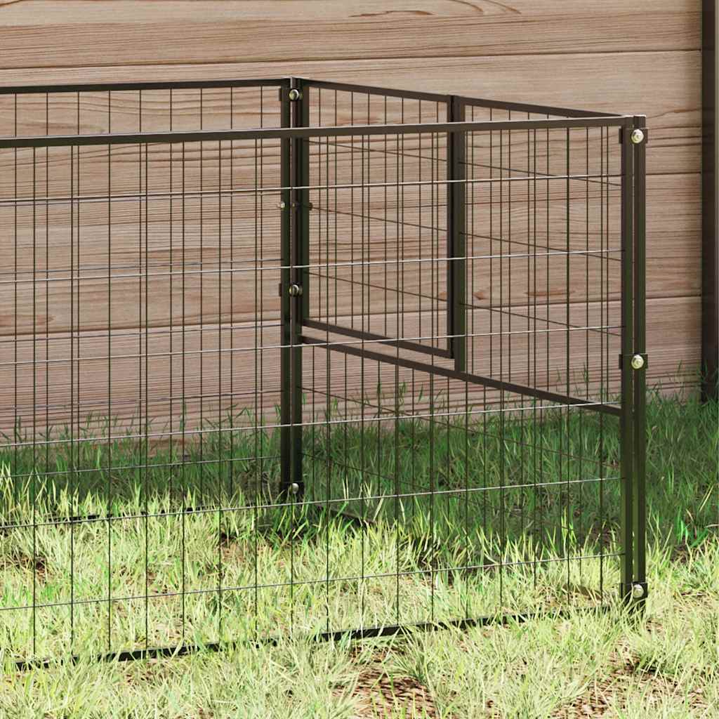 Gabbia per Cani Nera 9 m² in Acciaio