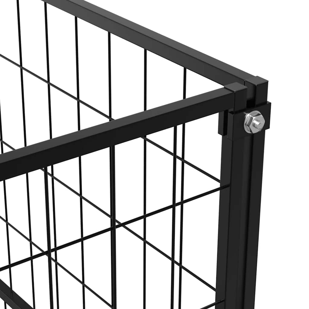 Gabbia per Cani Nera 9 m² in Acciaio