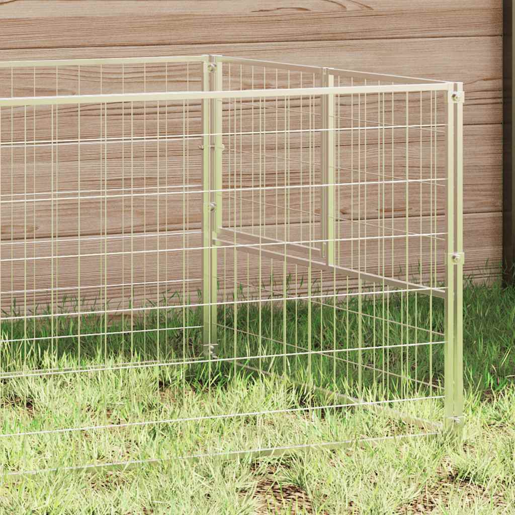 Gabbia per Cani Argento 10 m² in Acciaio