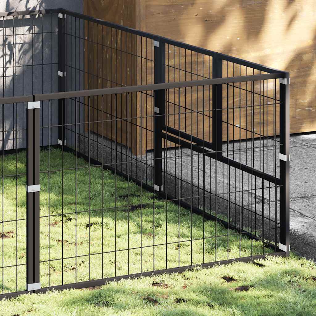 Gabbia per Cani Nera 16 m² in Acciaio