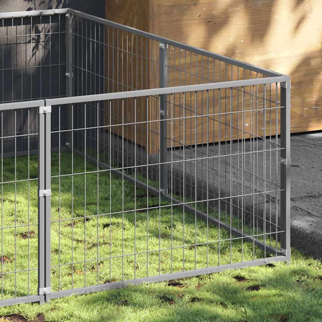 Gabbia per Cani Argento 10 m² in Acciaio