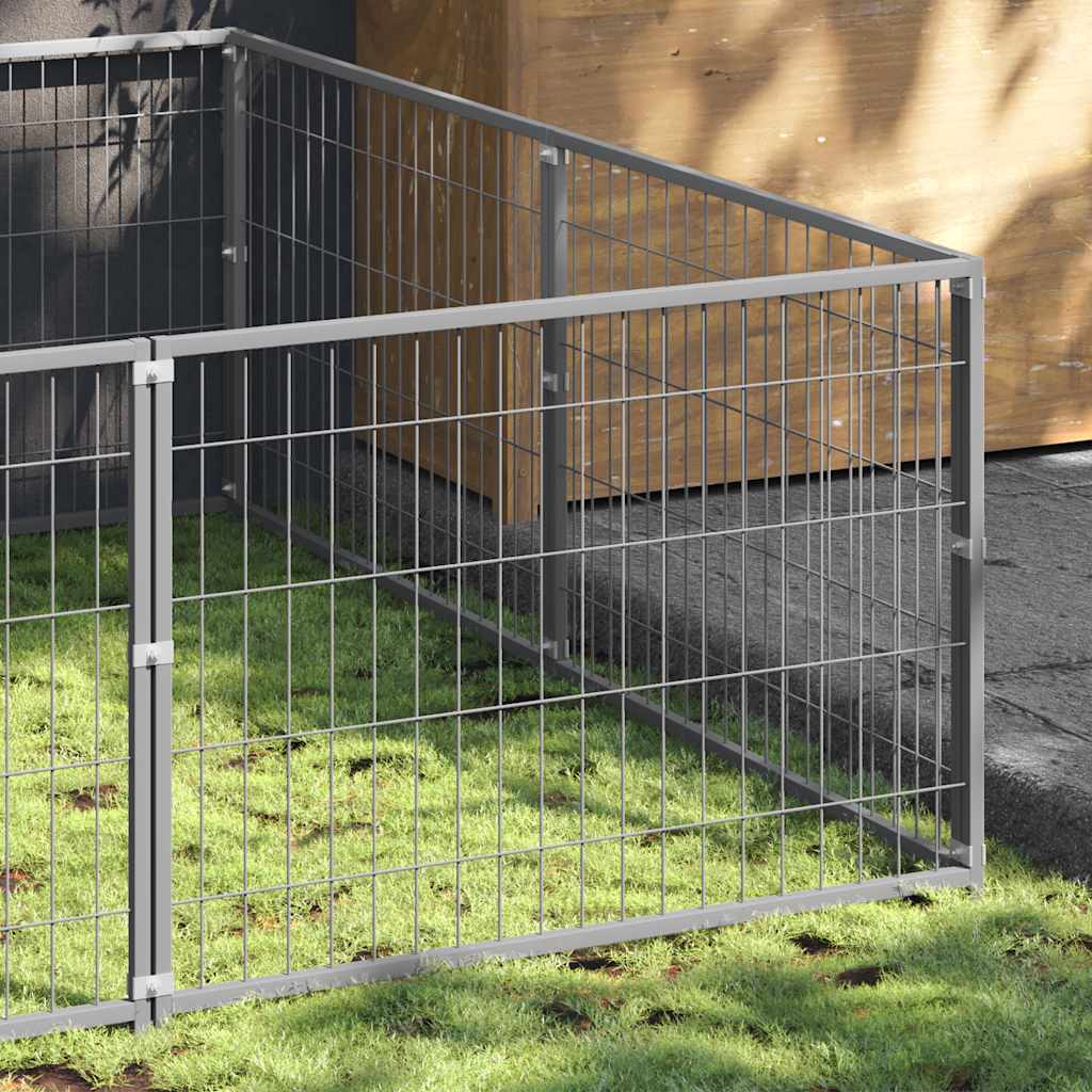 Gabbia per Cani Argento 20 m² in Acciaio