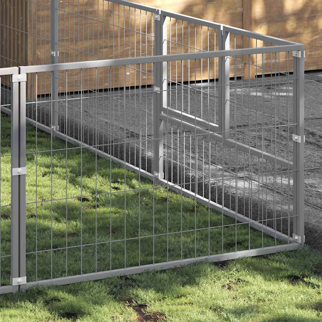 Gabbia per Cani Argento 27 m² in Acciaio