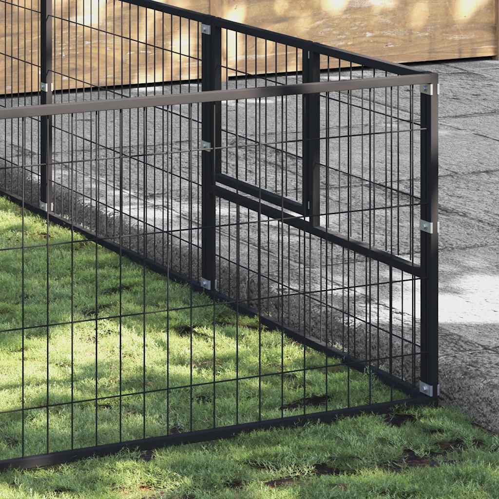 Gabbia per Cani Nera 36 m² in Acciaio