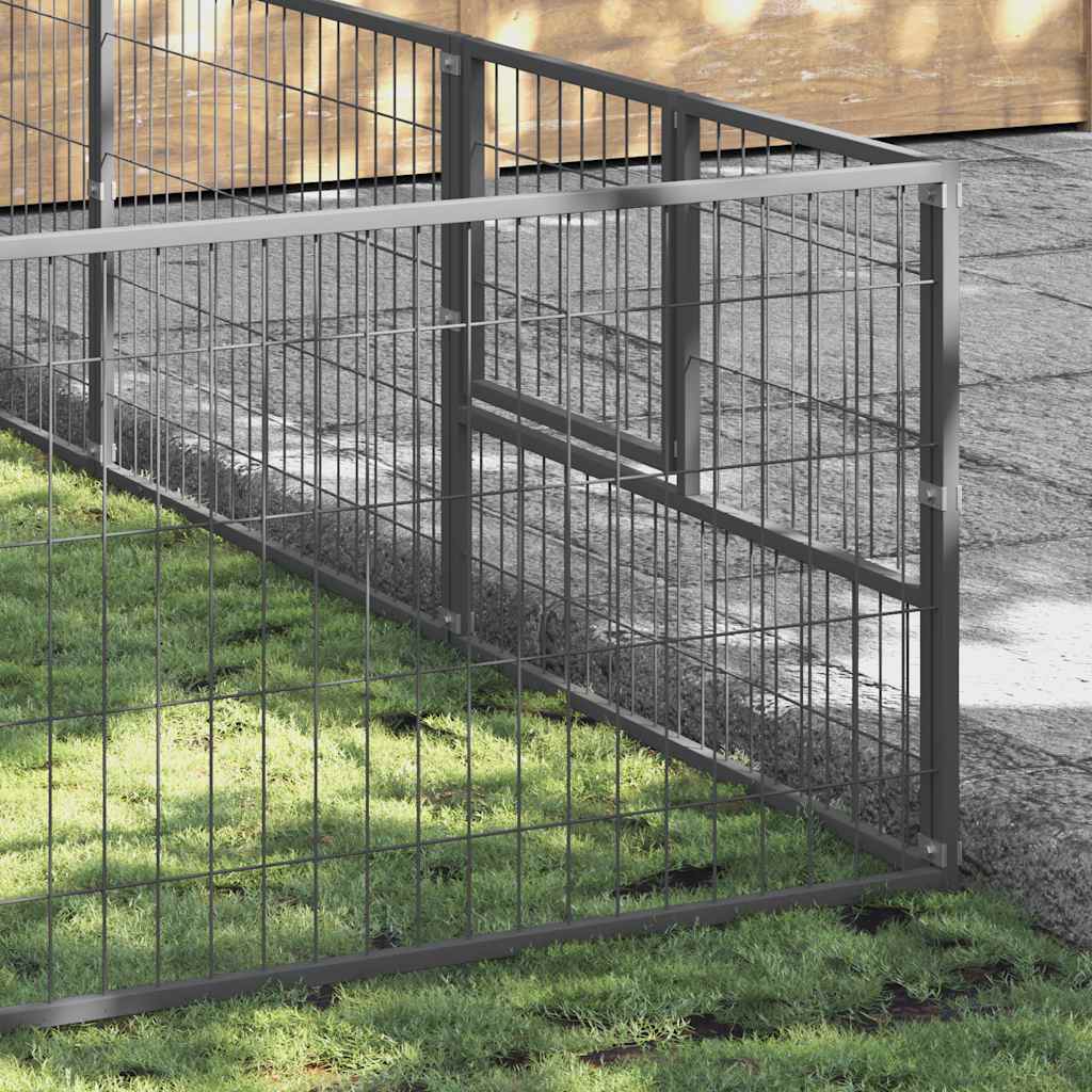 Gabbia per Cani Argento 16 m² in Acciaio