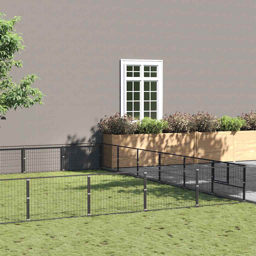Gabbia per Cani Nera 60 m² in Acciaio