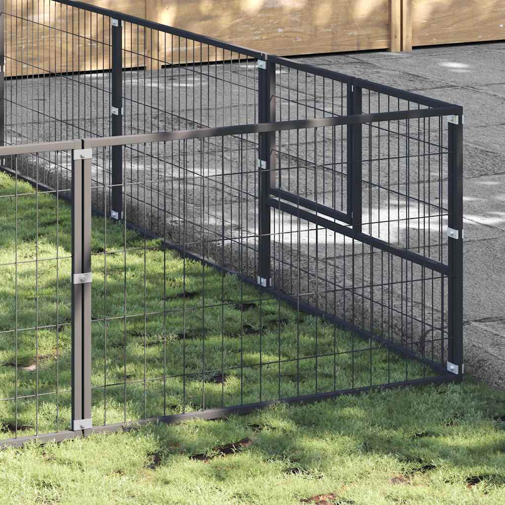 Gabbia per Cani Nera 60 m² in Acciaio