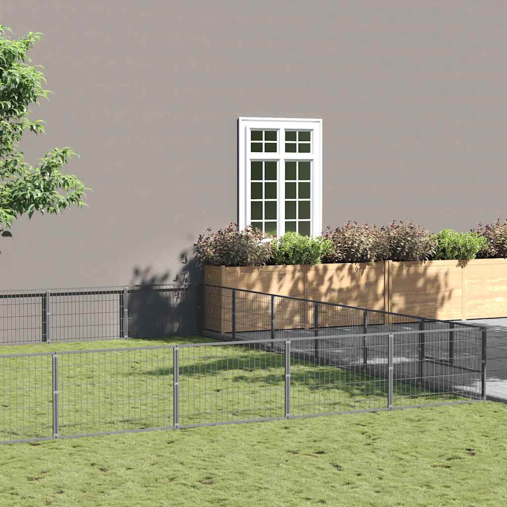 Gabbia per Cani Argento 48 m² in Acciaio
