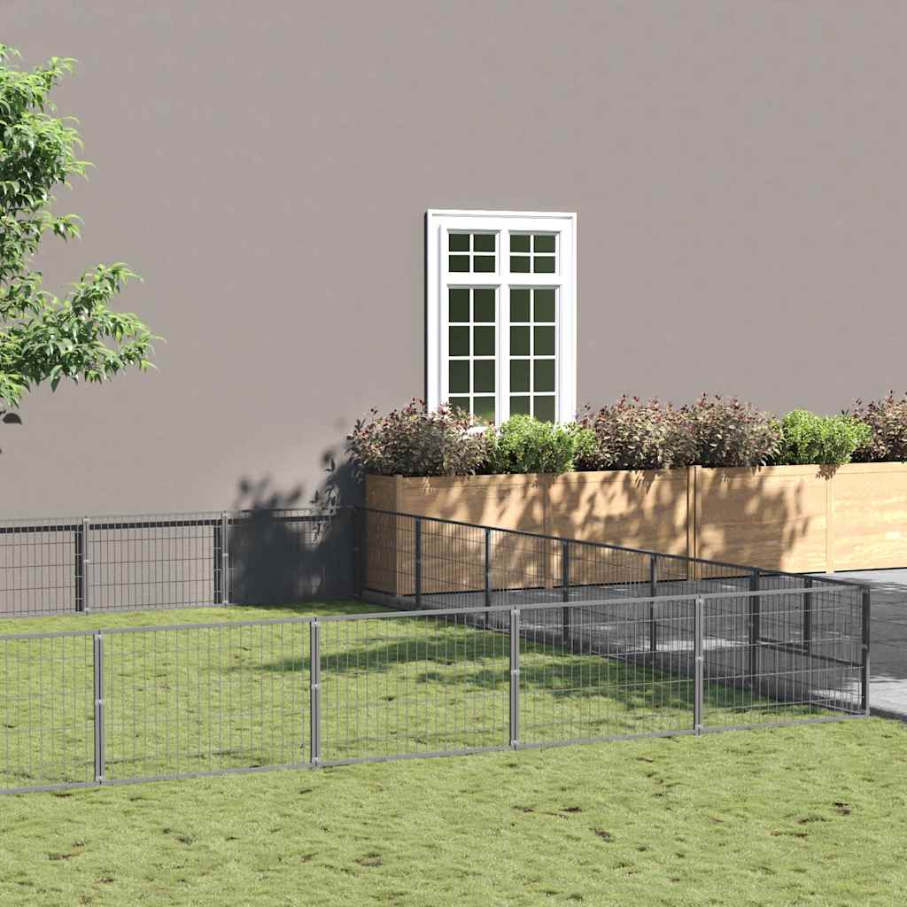 Gabbia per Cani Argento 54 m² in Acciaio