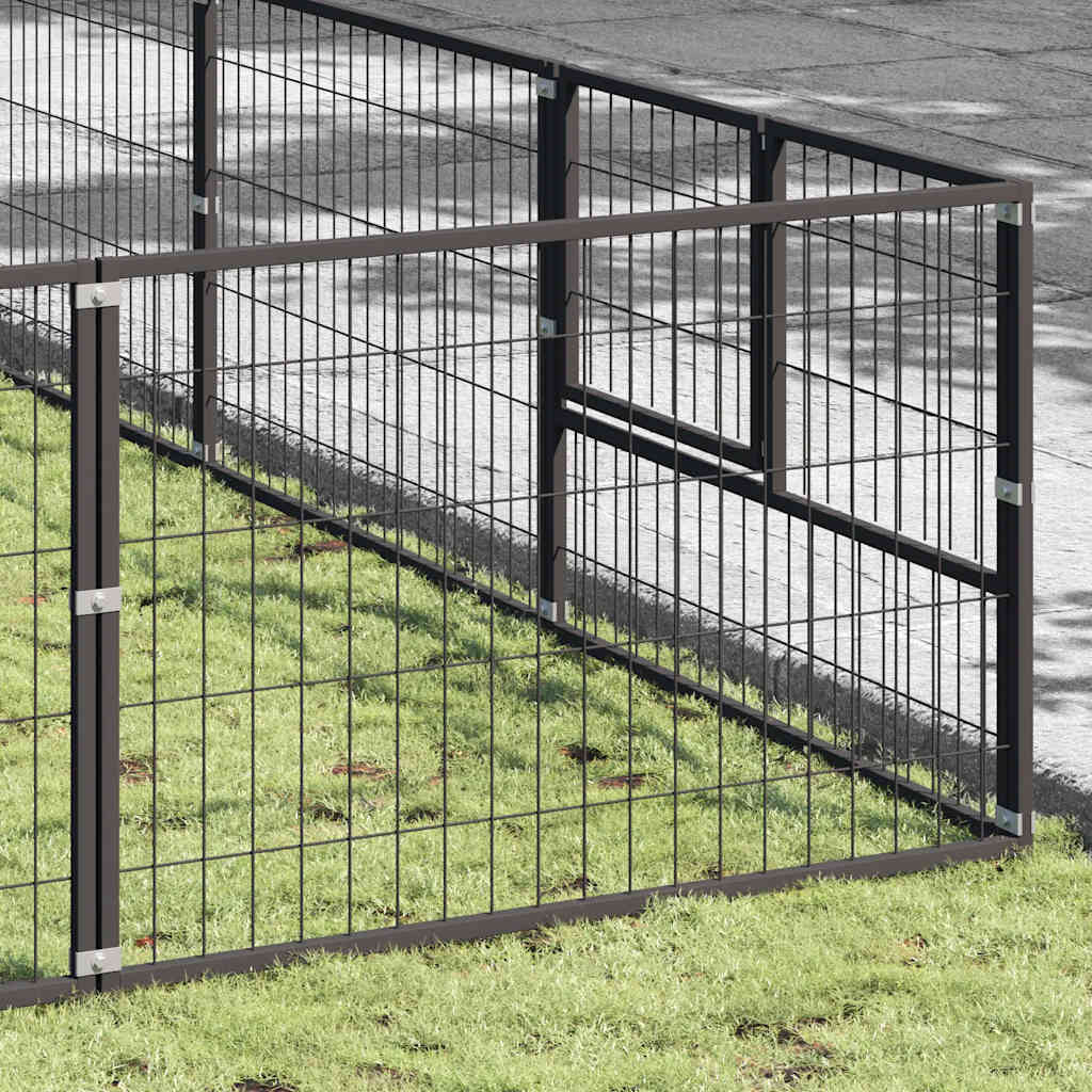 Gabbia per Cani Nera 56 m² in Acciaio