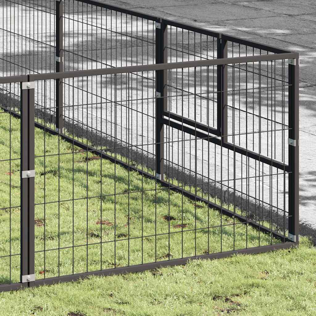 Gabbia per Cani Nera 63 m² in Acciaio