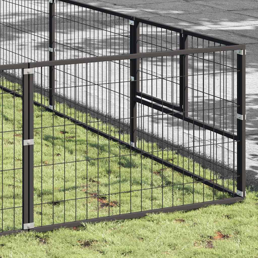 Gabbia per Cani Nera 64 m² in Acciaio