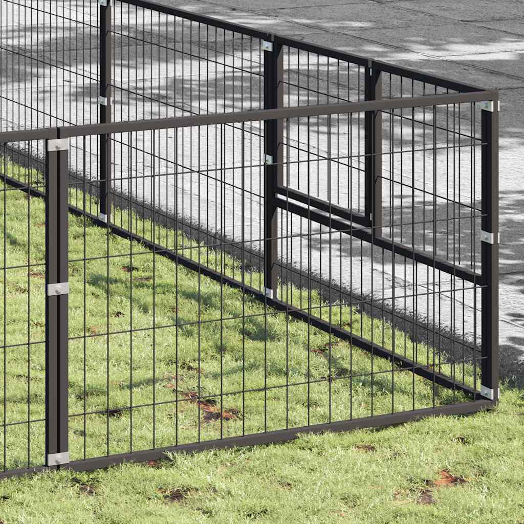 Gabbia per Cani Nera 72 m² in Acciaio