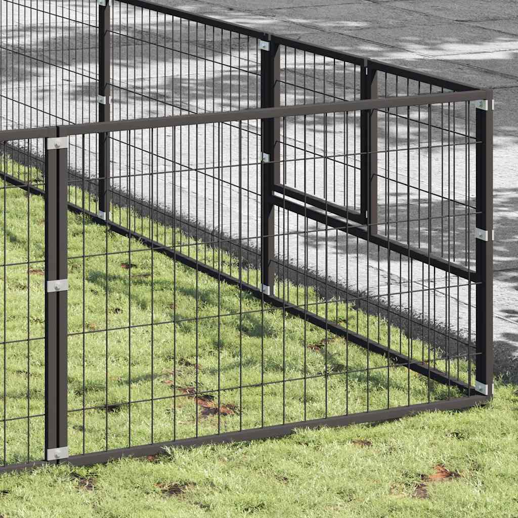 Gabbia per Cani Nera 80 m² in Acciaio