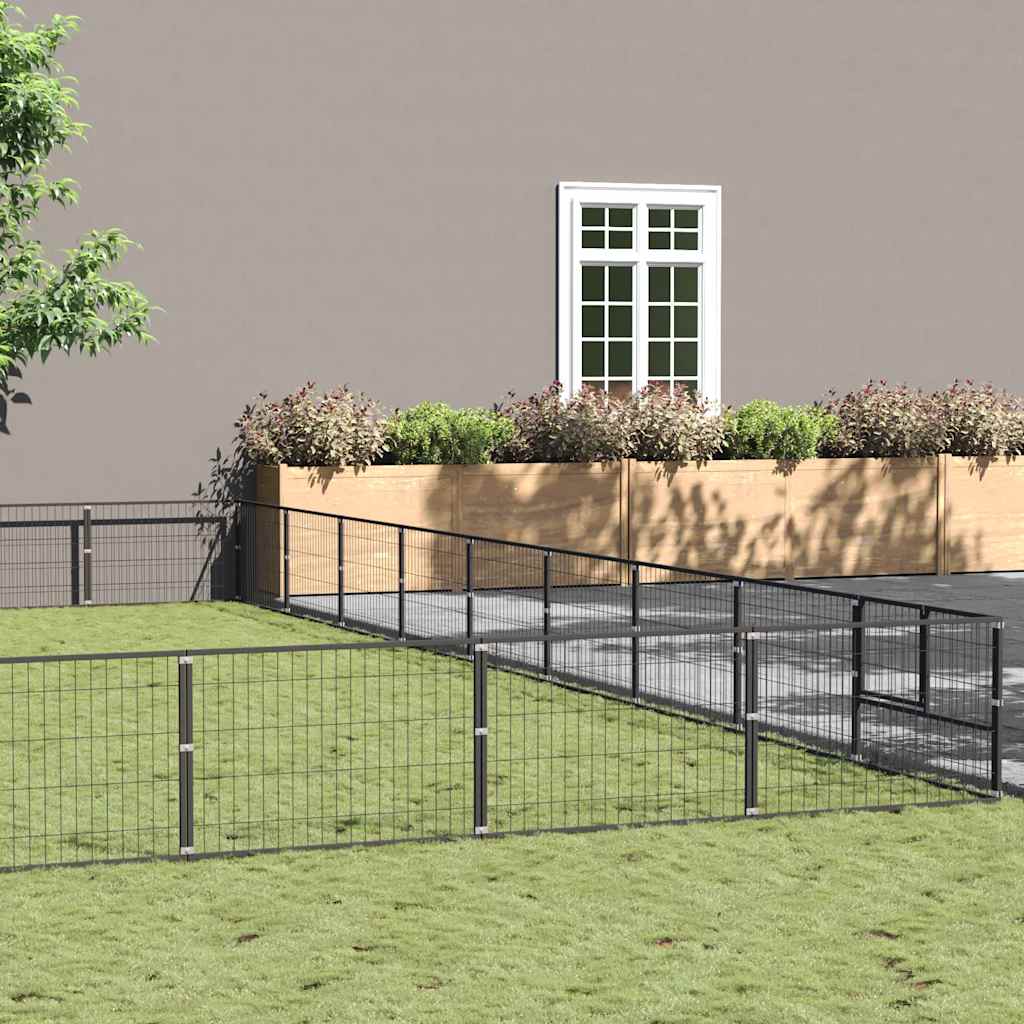 Gabbia per Cani Nera 81 m² in Acciaio