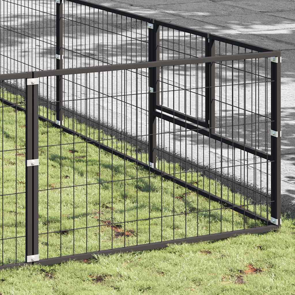 Gabbia per Cani Nera 81 m² in Acciaio