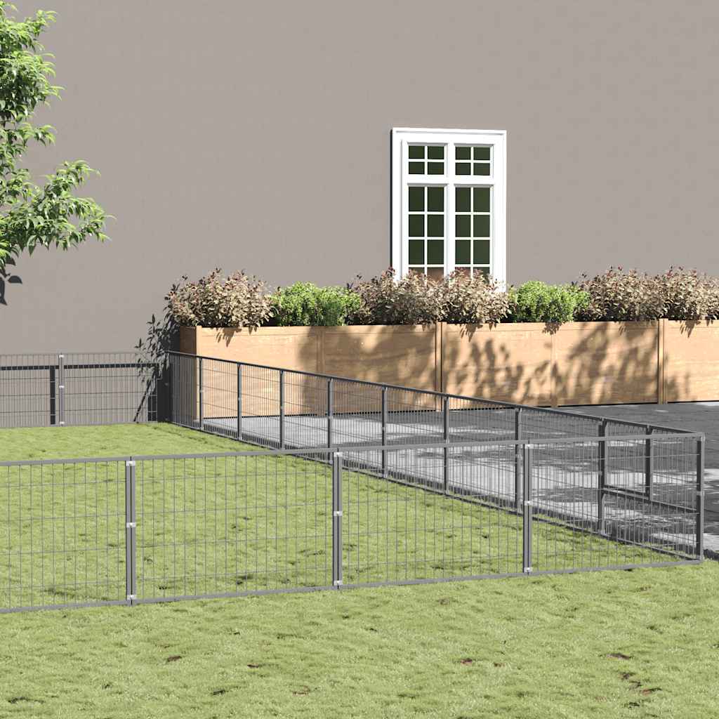 Gabbia per Cani Argento 81 m² in Acciaio