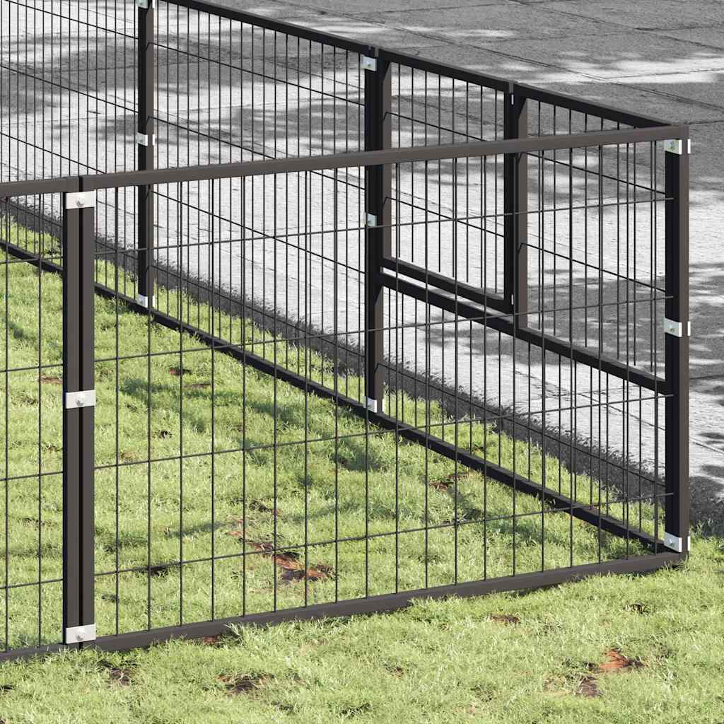Gabbia per Cani Nera 100 m² in Acciaio
