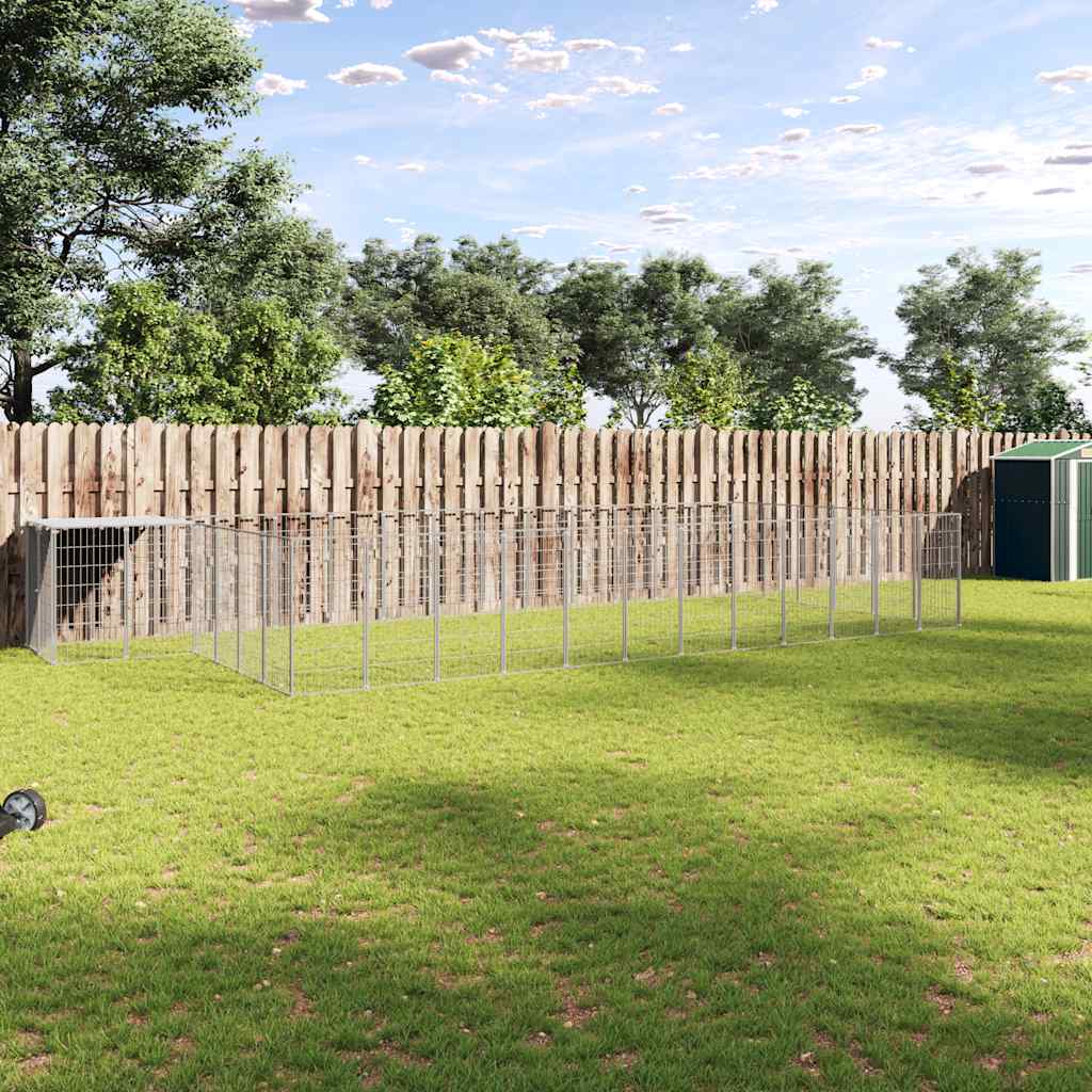 Gabbia per Cani Argento 22,99 m² in Acciaio