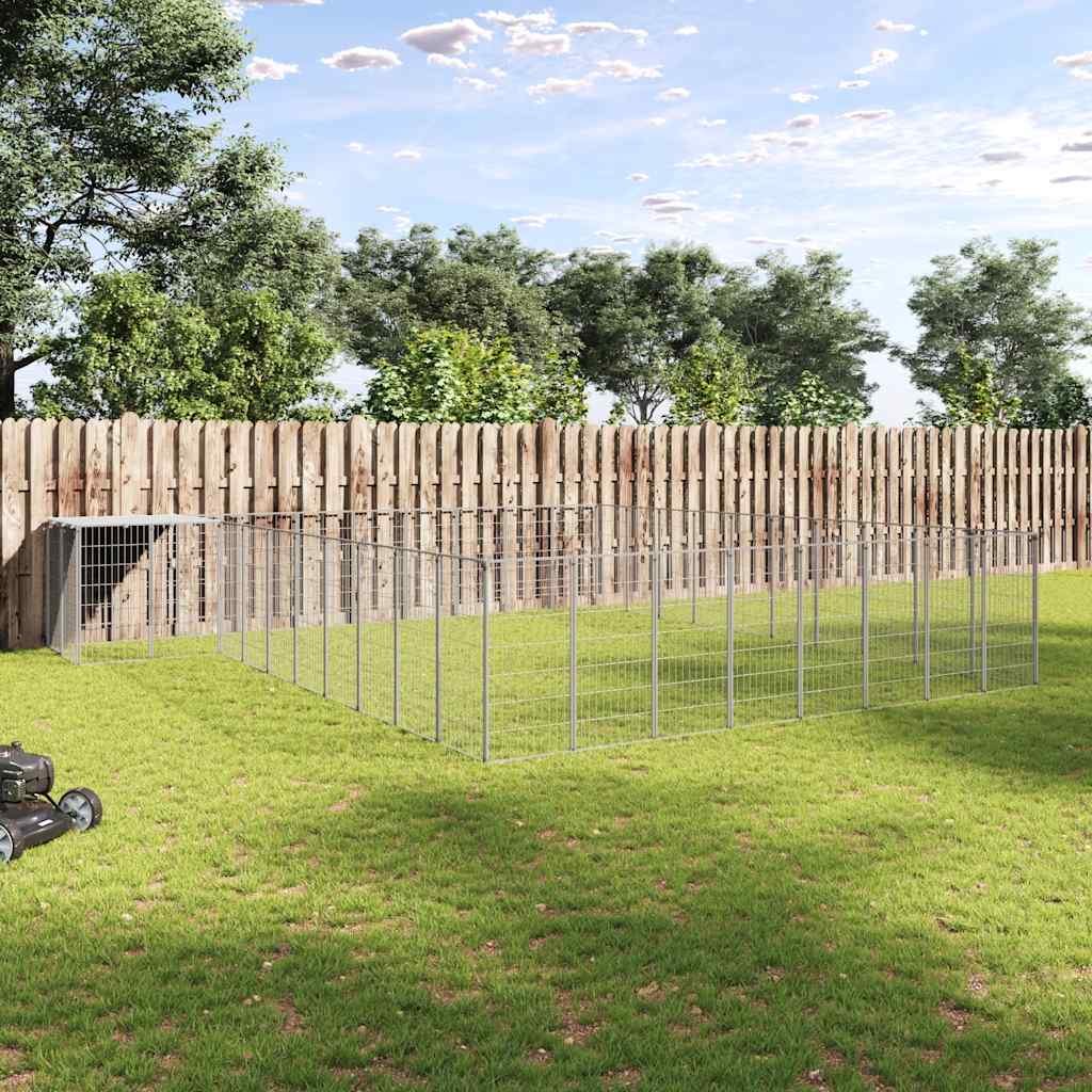 Gabbia per Cani Argento 25,41 m² in Acciaio