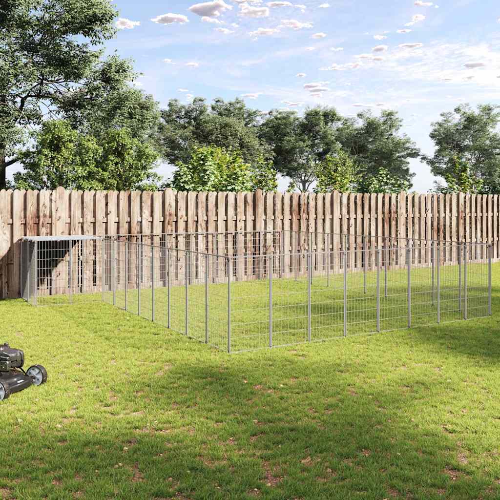 Gabbia per Cani Argento 37,51 m² in Acciaio