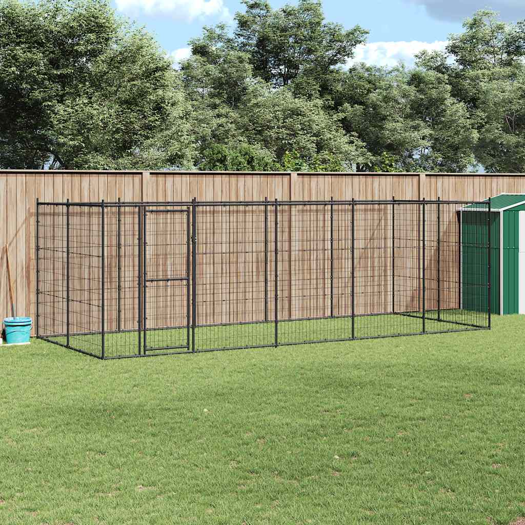 Gabbia per Cani da Esterno in Acciaio 12,1 m²