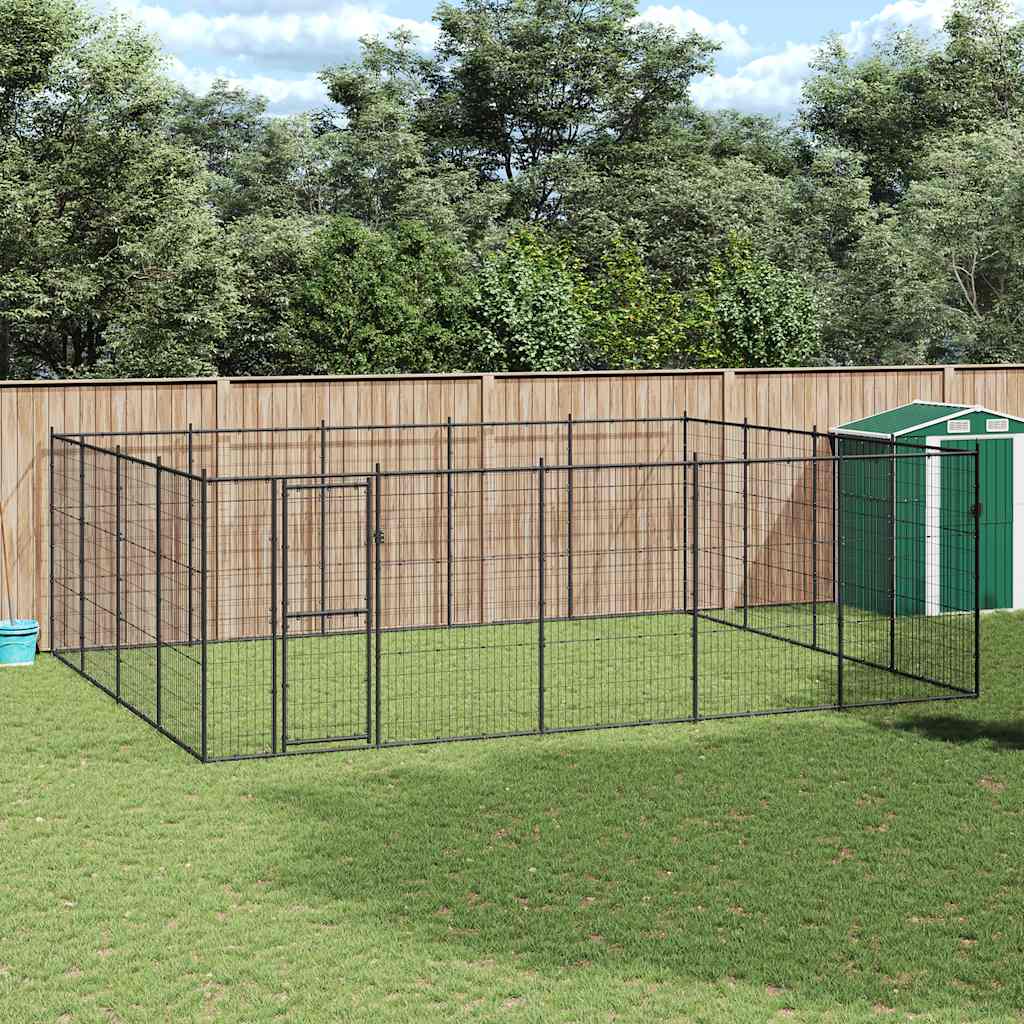Gabbia per Cani da Esterno in Acciaio 24,2 m²